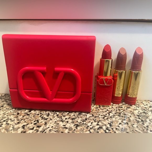 Valentino Other - Rosso Valentino Couture Lipstick Set with Reusable Case, New